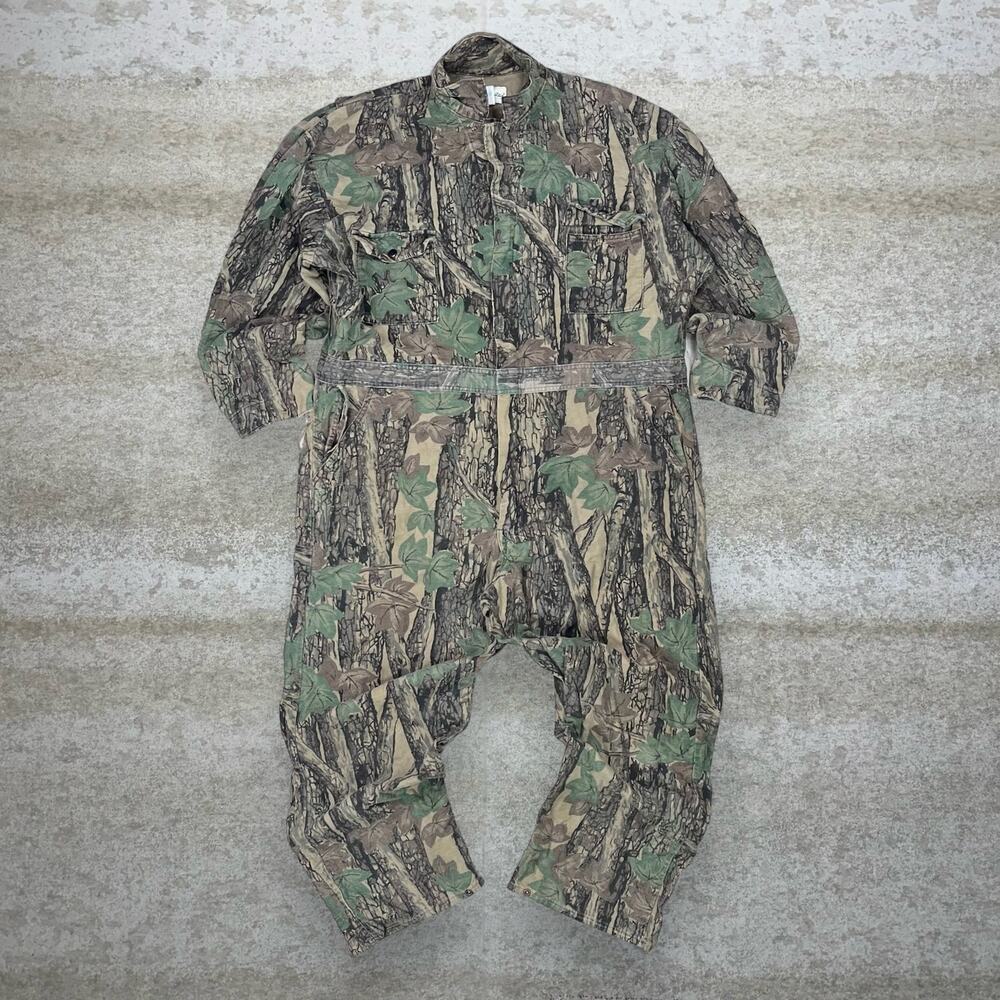 Vintage 90s Hunting Camo Coveralls Mens 2XL Relaxed Fit Hunting Camo